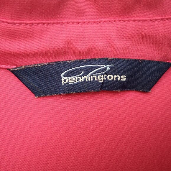Penningtons Ladies Size 22 Dark Pink Button Front V-neck Long Sleeves Blouse - Picture 3 of 10